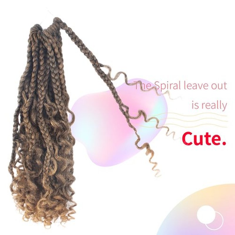 Niseyo Goddess Box Braids Crochet Hair 16 Inch 8 Packs Short Crochet Box Braids Pre Looped Curly Ends Boho Style Synthetic Hair (T27/Ombre Blonde)
