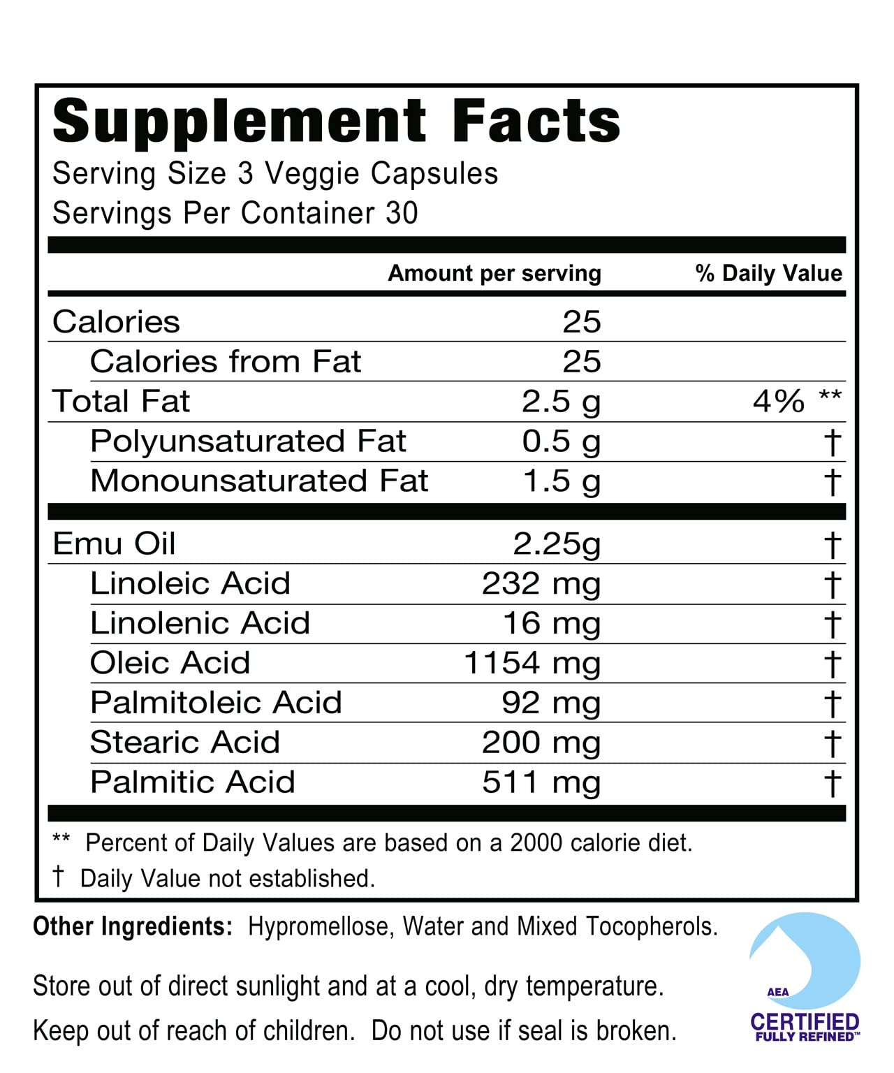 Montana Emu Ranch - Emutrients Omega Complex Emu Oil 750mg (90) Veggie Caps - Dietary Supplement for Cardiovascular Support* - Omegas 3, 6, 7, and 9