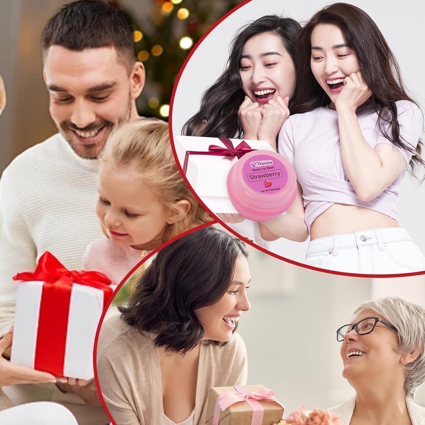 6 Pack Cute Lip Mask Sleeping Overnight for Dry Lips with Coconut Oil and Beeswax -Smoothing Hydrating Softening Plumoing Moisturizing with Small Lip Brush 6 Flavors Valentine's Gift for Women 0.18 Oz