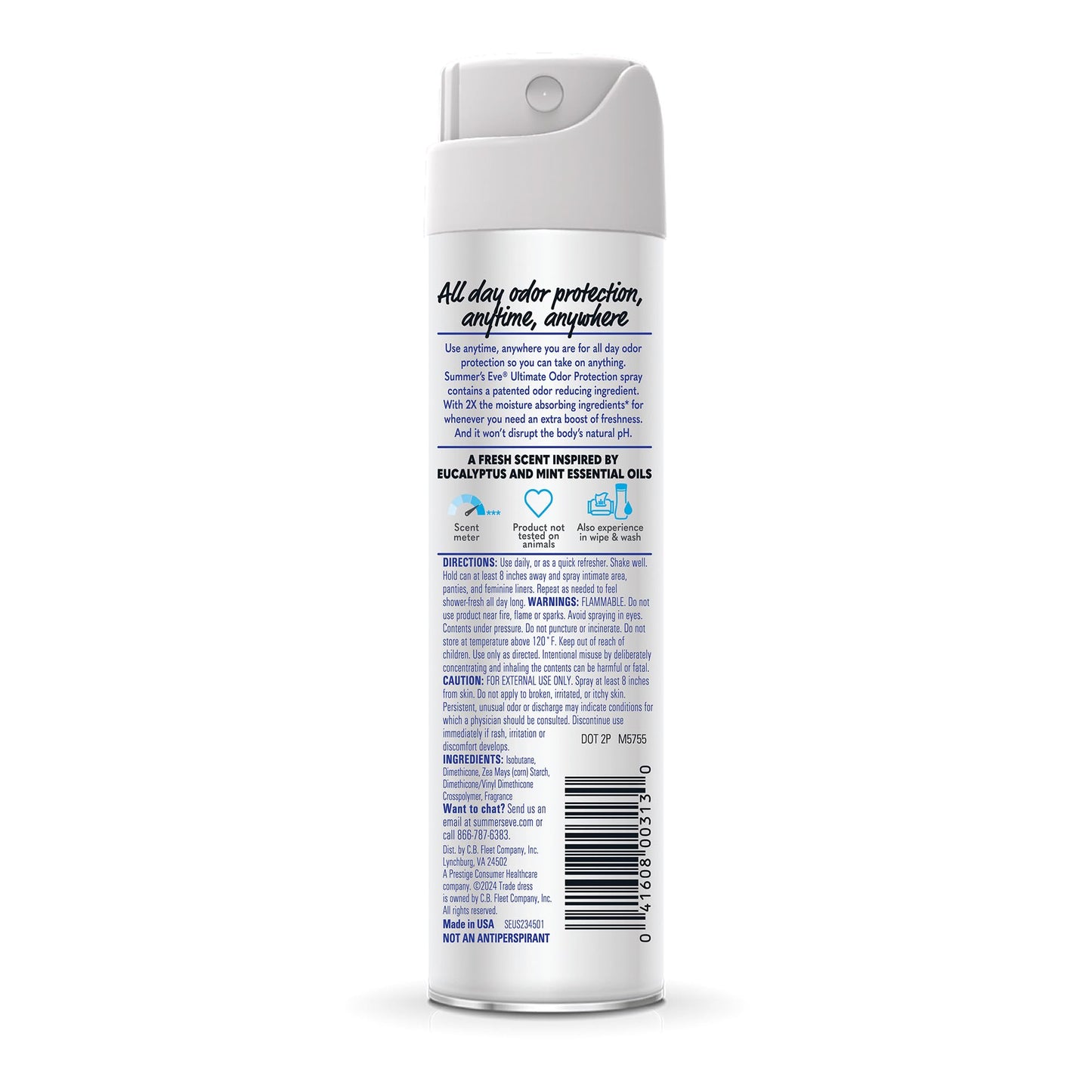 Summer's Eve Daily Feminine Spray, Ultimate Odor Protection, 2 Oz