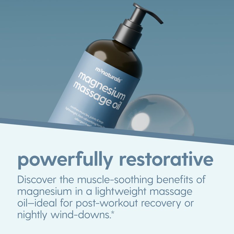 Magnesium Massage Oil for Sore Muscles, Feet, Joints and Leg Cramps, Helps with Sleeping and Post-Workout Recovery, for Sensitive Skin, 8 fl oz by M3
