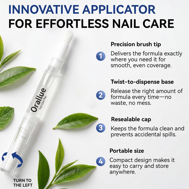 4PCS Nail Care Pen – Daily Nail & Cuticle Care for Improving the Look of Discolored Nails, 4 x 3ML