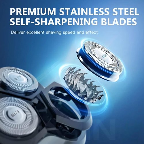 9 Pack SH70/71 Replacement Heads Blades Fit for Ph****s Norelco Series 7000, New Upgraded SH70 Double Blades for norelco 7000 replacement heads