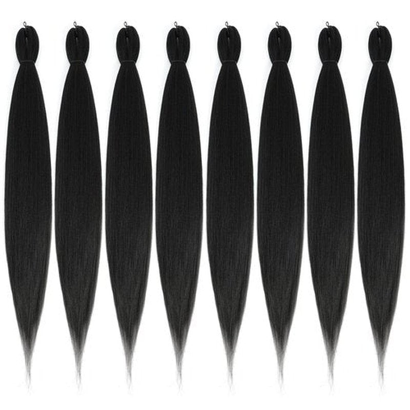 Braiding Hair Pre Stretched Long Pre Stretched Braiding Hair Extensions Braiding Hair Pre Stretched 20 Inch 8 Packs Synthetic Braiding Hair Extensions For Braids (20inch,1B)
