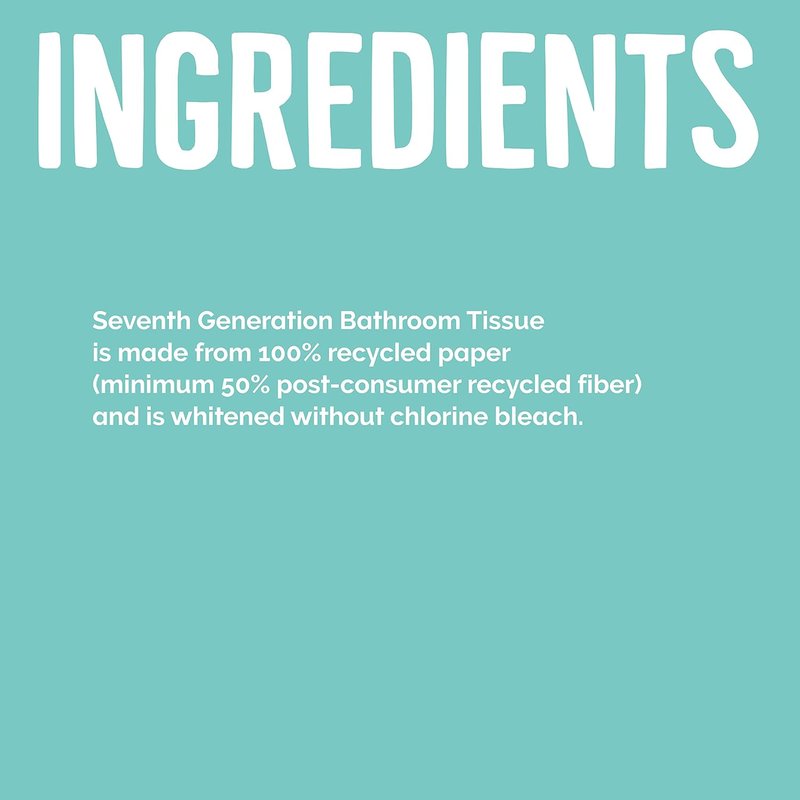Seventh Generation Toilet Paper - 100% Recycled 2-Ply Bath Tissue | Extra Soft, Chlorine-Free, 12 Rolls