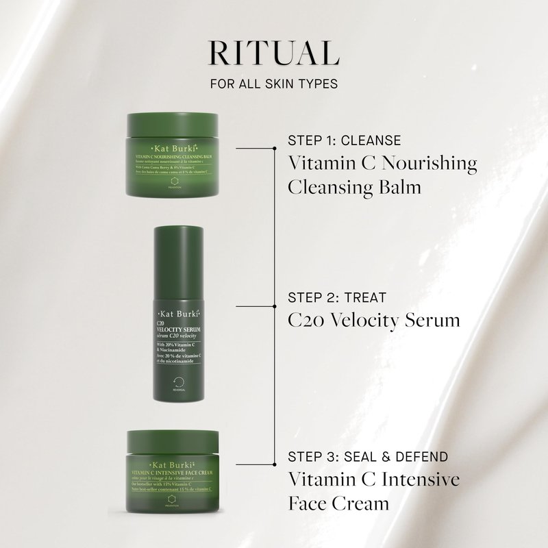 KAT BURKI 15% Stabilized Vitamin C Intensive Face Cream, Radiance-Boosting Moisturizer for Glowing, Hydrated Skin, 1 Fl Oz