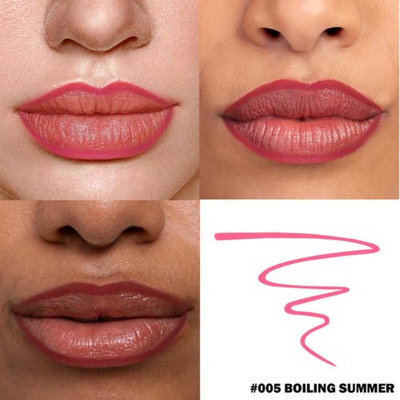 popcode Peel Off Lip Liner Stain, Infused with Nourishing Ingredients & Vitamin E, Quick Set Lip Stain Peel Off Long Lasting For All Skin Types, #005 Boiling Summer