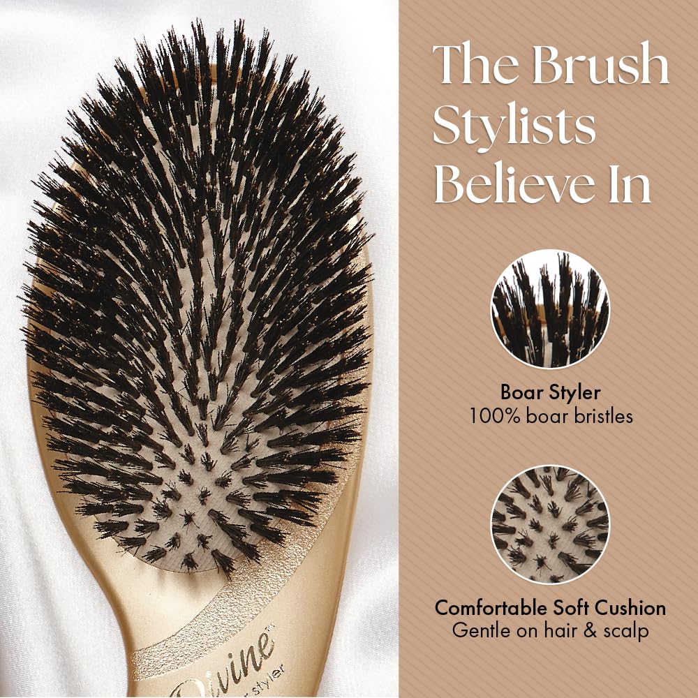 Olivia Garden Divine Revolutionary Hair Brush - Ergonomic Design, Gentle on Hair & Scalp