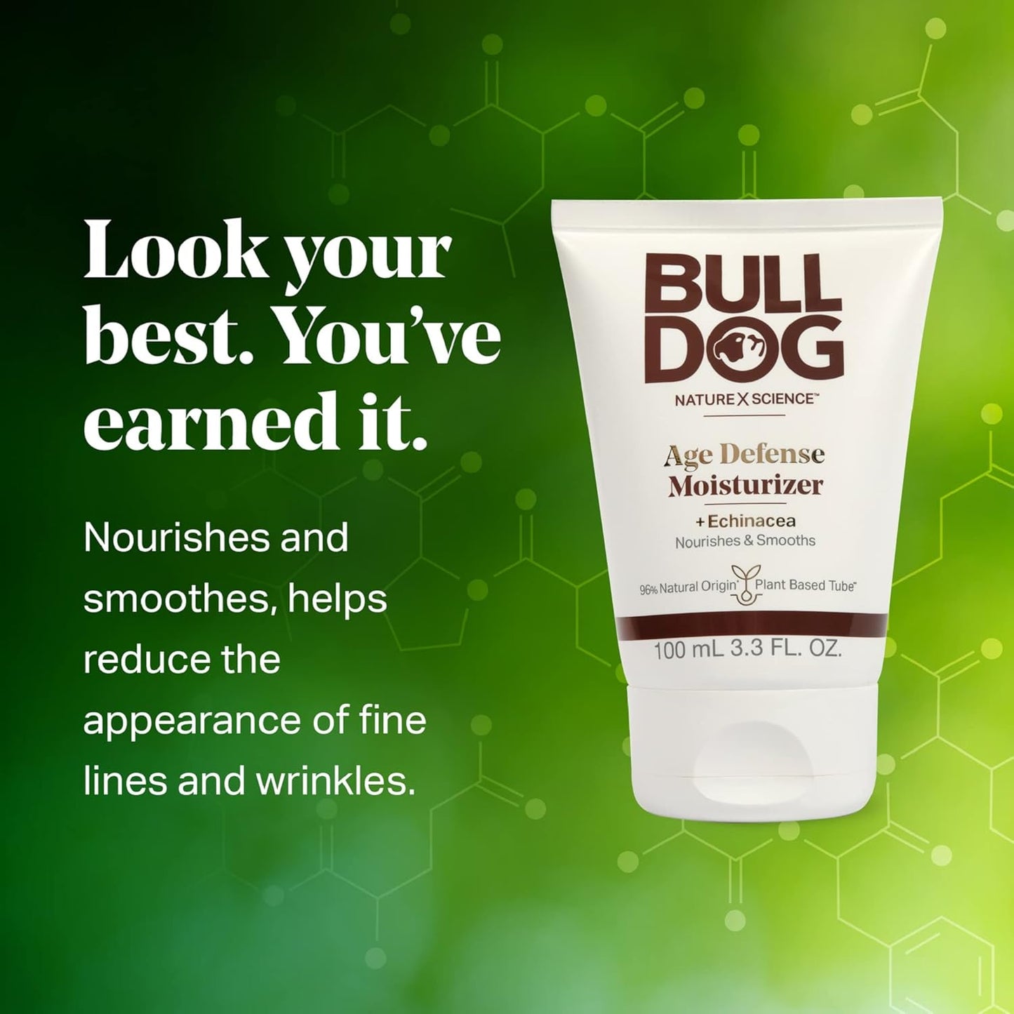 BULLDOG Mens Skincare and Grooming Age Defense Moisturizer, 3.3 Fluid Ounce - Pack of 2