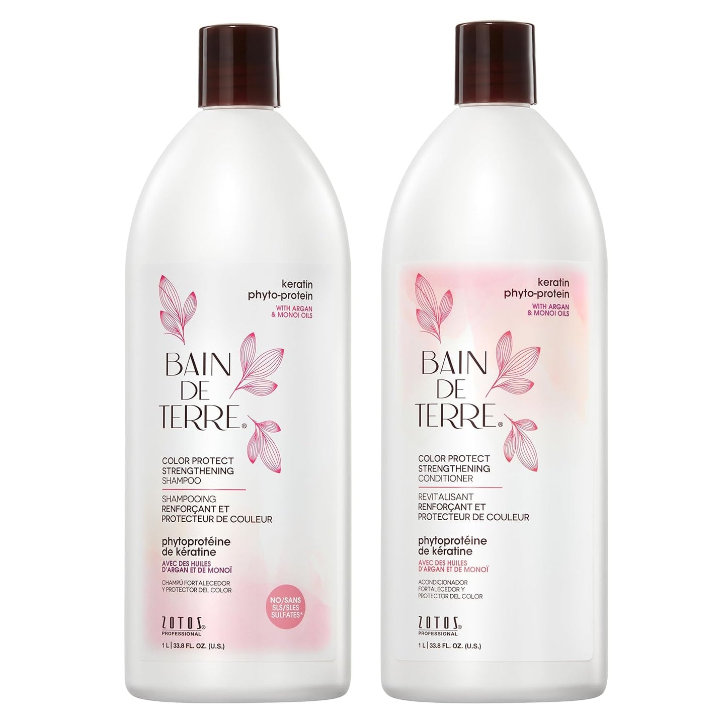 Bain de Terre Keratin Phyto-Protein Color Protect Strengthening Shampoo, Color-Safe Strengthening for Weak & Damaged Hair, Sulfate-Free, Paraben-Free
