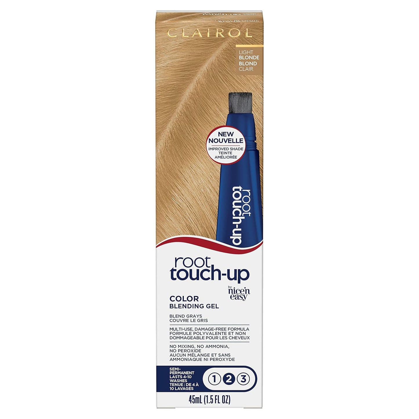 Clairol Root Touch-Up Semi-Permanent Hair Color Blending Gel, 4 Dark Brown, Pack of 2