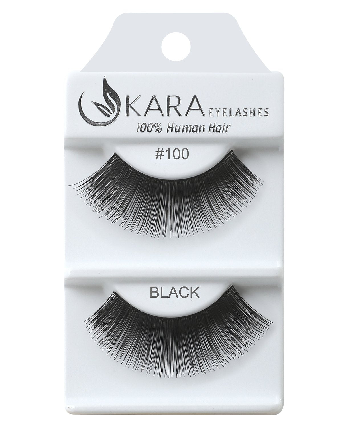 Kara Beauty Human Hair Eyelashes - 100 (Pack of 12)
