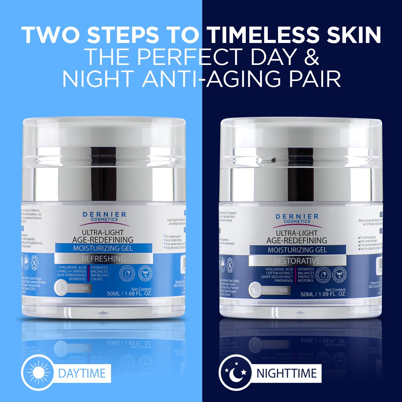 Dernier Overnight Face Gel, Hyaluronic Acid & Panthenol, Skin Repair