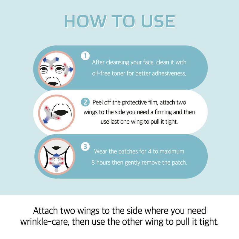Wooshin Labottach Smile Line Patches for Face – 8ct Korean Skincare Hydrogel Firming Patch for Between Eyes, Under Eyes & Fine Lines with Adenosine, Tartaric Acid Stretch & Lift Home Skin Care