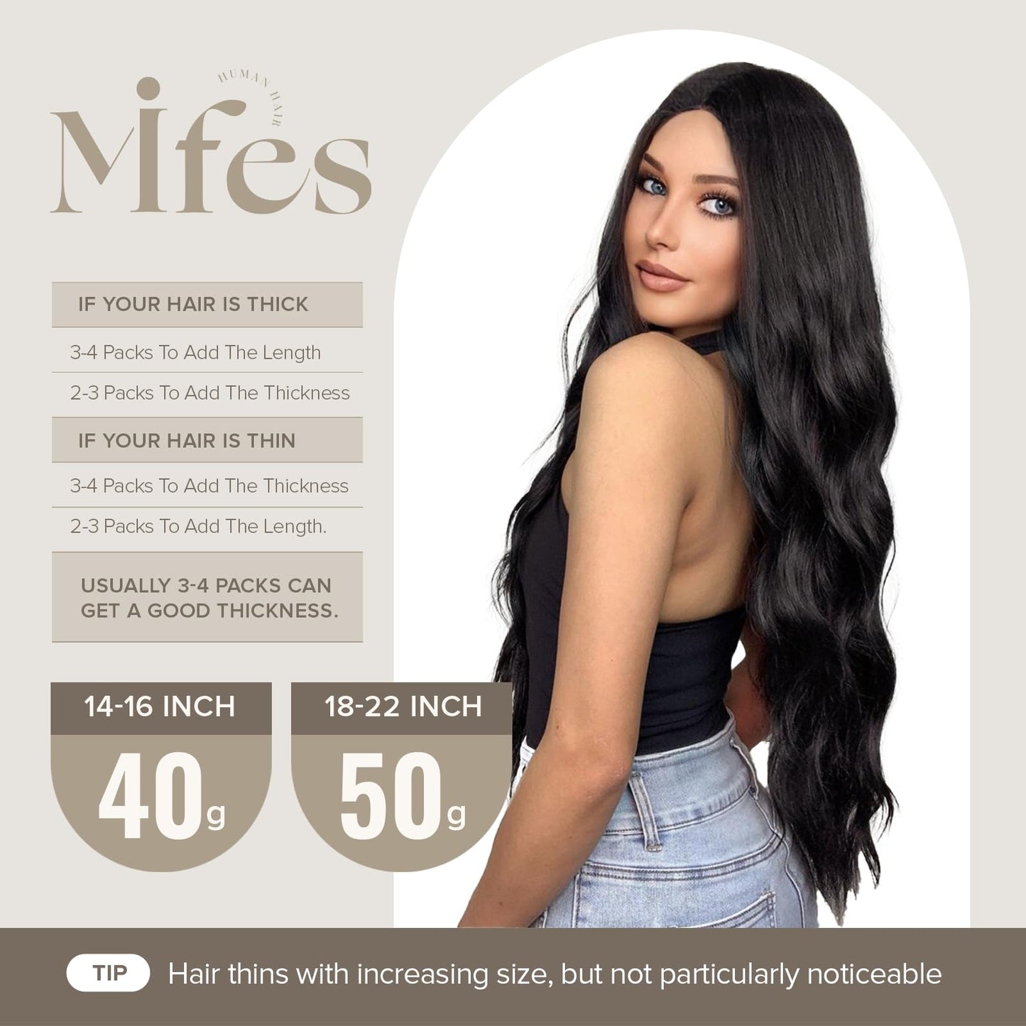 Mifes Tape in Hair Extensions Human Hair Natural Black #1B 20pcs/40g 16 Inch Double Sided Tape in Extensions Tape in Extensions Real Human Hair Remy Straight Hair Extensions
