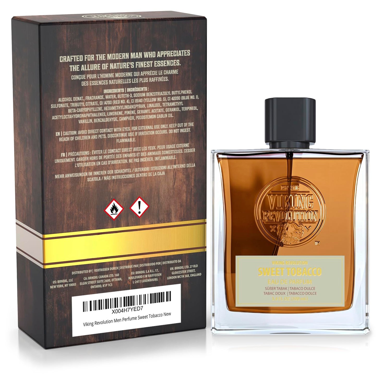 Viking Revolution Sweet Tobacco Cologne for Men - Eau de Parfum - With notes of Tonka Bean, Clementine, Cinnamon, Vanilla, Tobacco, Musk, Ambergris, Leather, Agastache - Gifts for Men 3.5 Fl Oz