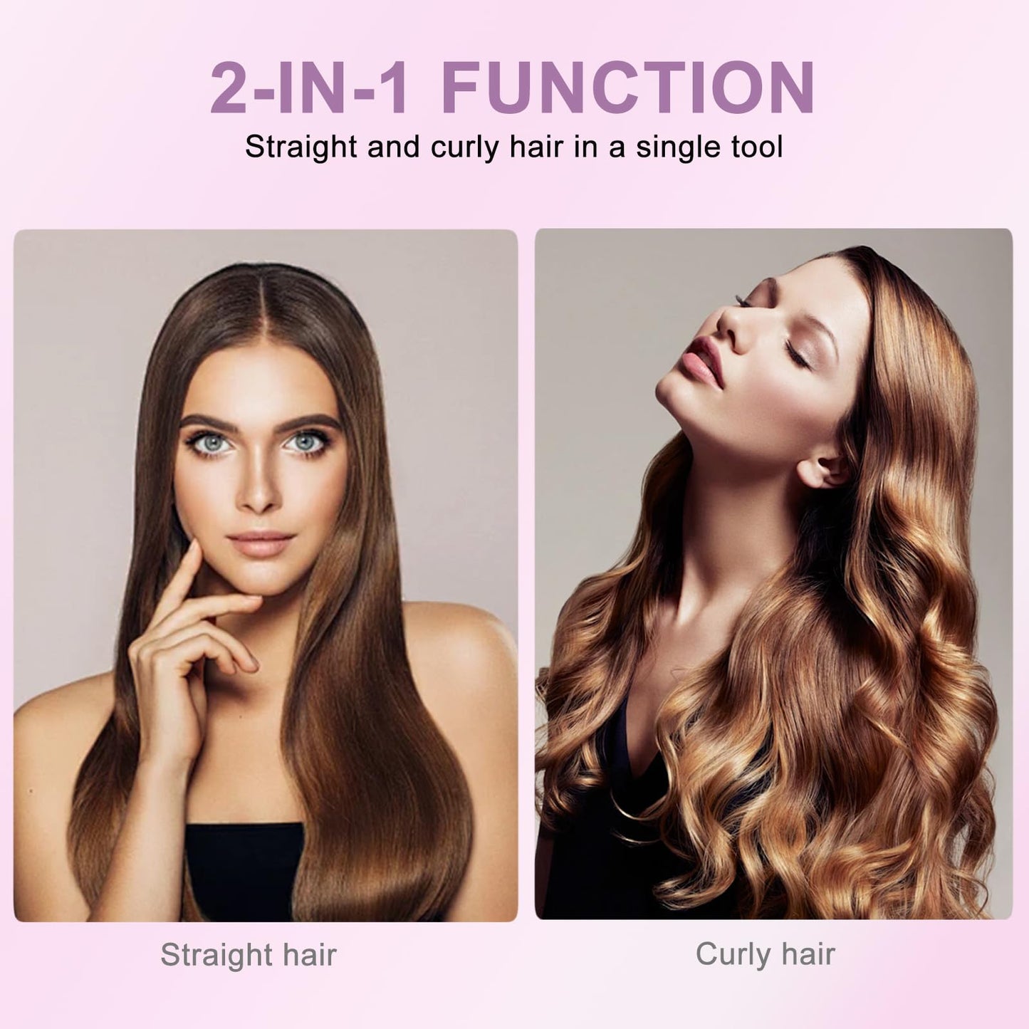 Curling Iron 1.18 Inch, Curling Wand for Long Hair and Short Hair, 3 Temperature Settings Ceramic Long Barrel Hair Curling Iron (Purple)