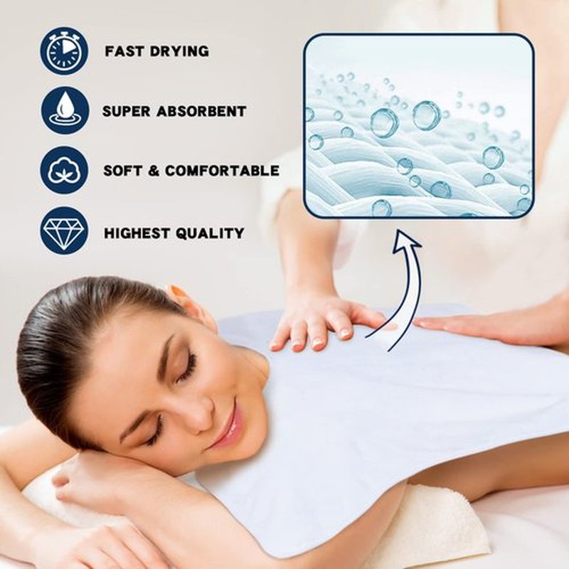 SINLAND Microfiber Esthetician Towels for Facials Mask Removing Face Wrap Soft Facial Cloth with Split Design Spa Towels for Facial Steam Massage and Cleansing