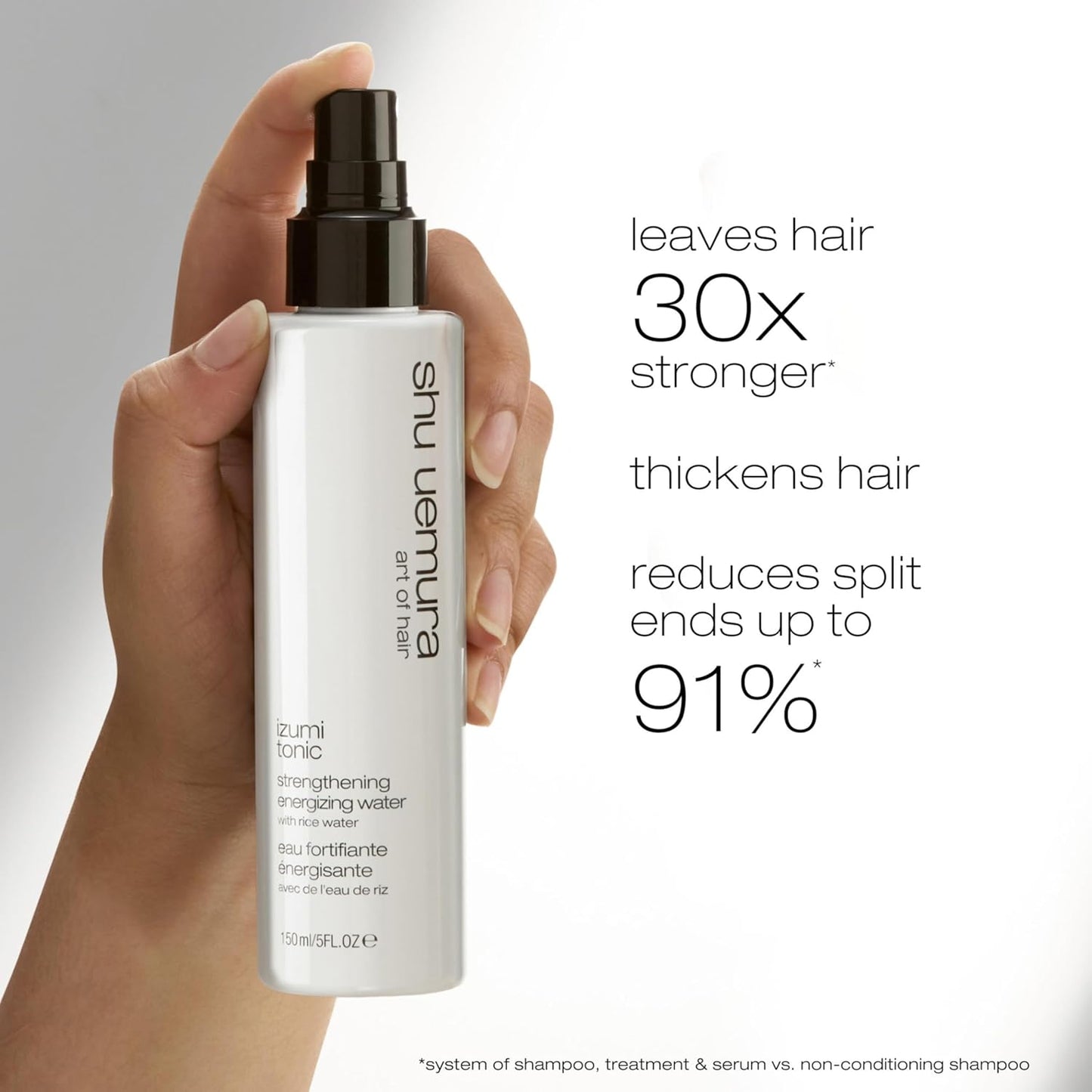 shu uemura art of hair Izumi Tonic Strengthening & Thickening Rice Water Treatment - Leave-In Hair Treatment, Hydrates and Repairs Damaged Hair, With Japanese Rice Water