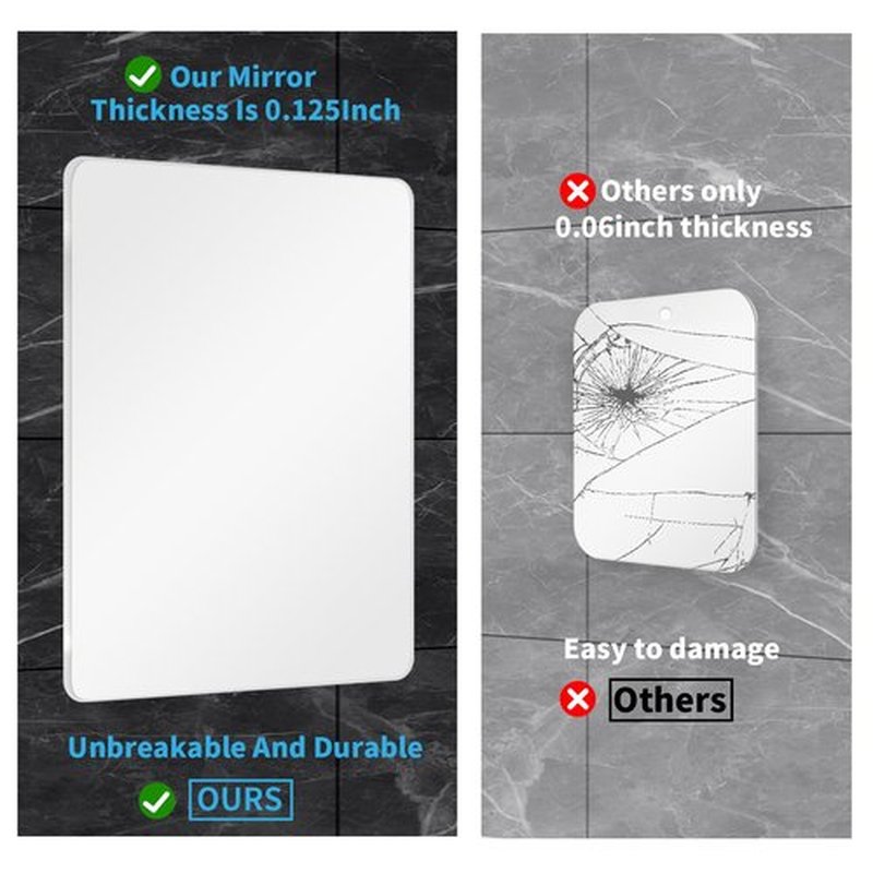 EUAIAJ Fogless Shower Mirror, Large(10.2x7.8in) & Includes 2 Adhesive Hooks, Easy Install & Unbreakable & Super Thick, Fog Free (No Fog) Shower Mirror for Shaving