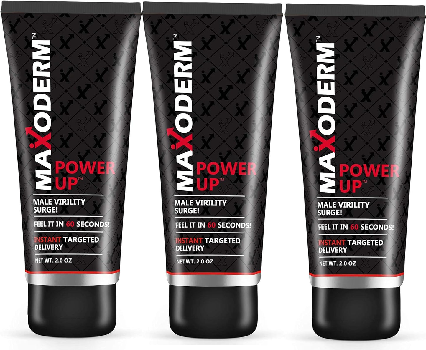 Maxoderm Power Up Topical Cream for Men – External Use Cream 2 oz Tube - 3 Pack