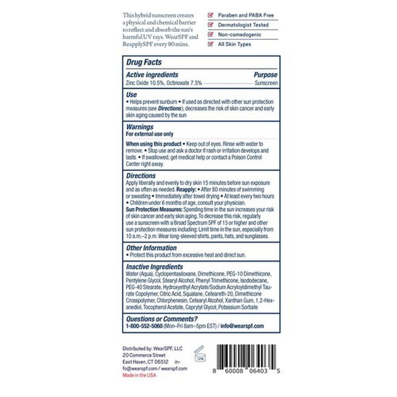 WearSPF Essential Sunscreen SPF 50 Broad Spectrum Hybrid Lotion for Face and Body with Zinc Oxide to Reflect Harmful UVA/UVB Rays, 3-pack