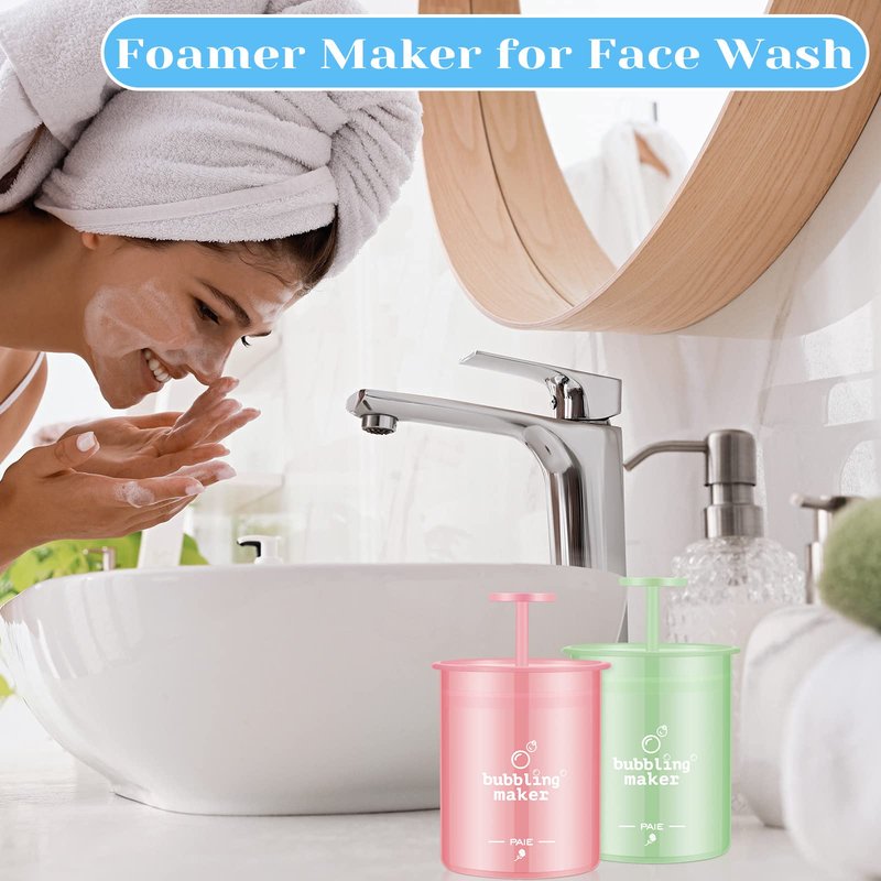 Maitys 4 Pcs Face Foam Maker Facial Cleansing Tool Face Wash Deep Cleanser Foamer Convenient Facial Skincare Whip Maker Travel Household Quick Cleansing Tool for Face Wash Skin Care