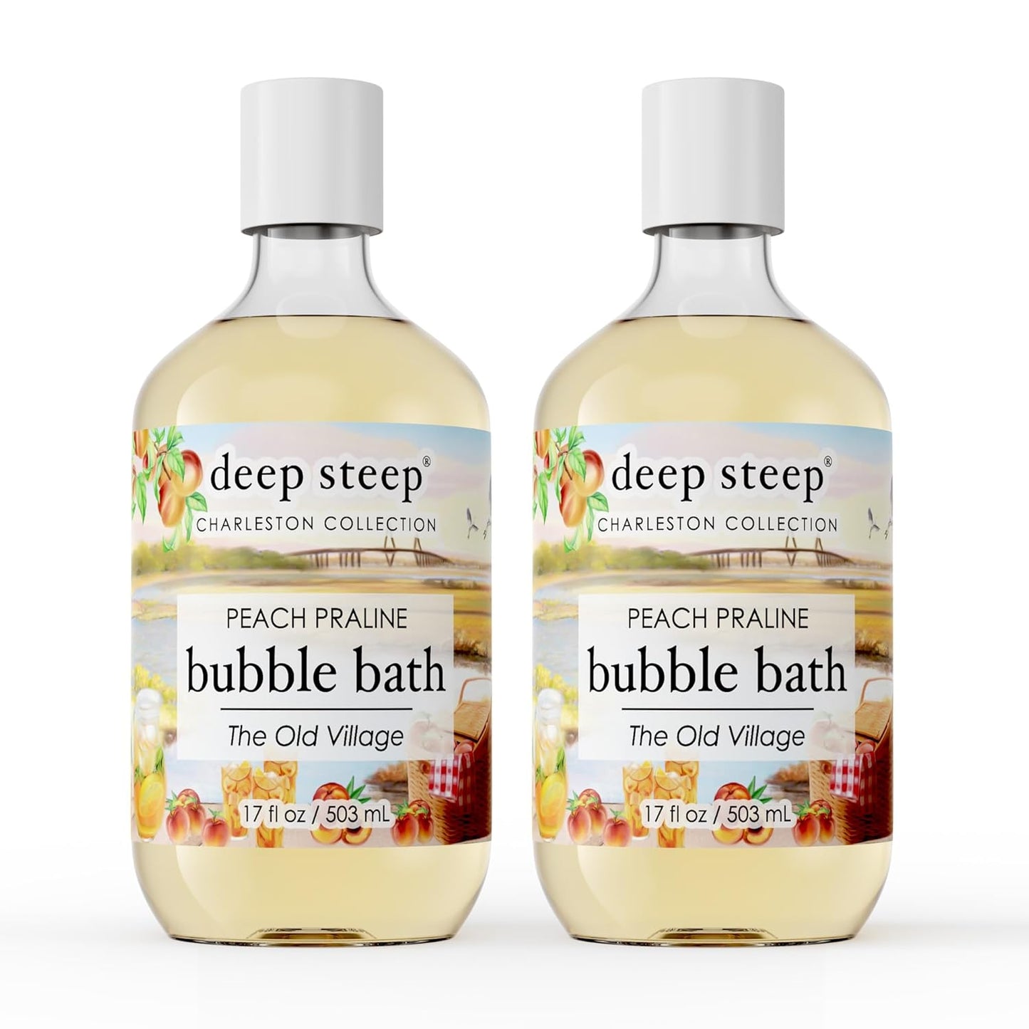 Deep Steep Bubble Bath, Lavender Chamomile, 17 oz (Pack of 2) – Soothing Soak with Shea Butter, Argan Oil, Aloe Vera & Coconut Oil – Vegan, Sulfate-Free, PH-Balanced Clean Beauty