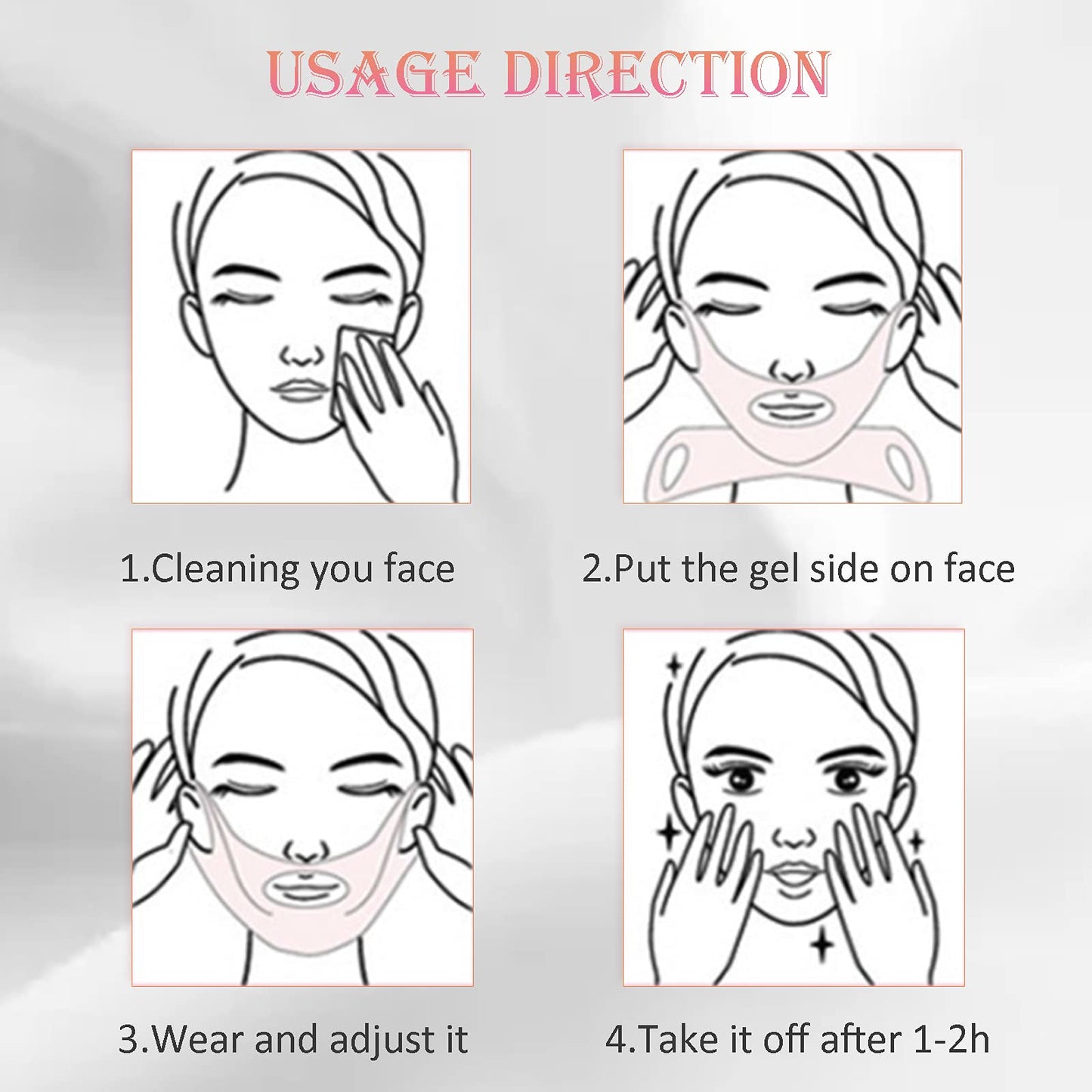 Permotary 5 PCS V Shaped Facial Masks V Line Chin Lift Patch Chin Up Tightening Mask Great for Chin Up & V Line, Double Chin Reduce, Firming Moisturizing & Contour Lifting