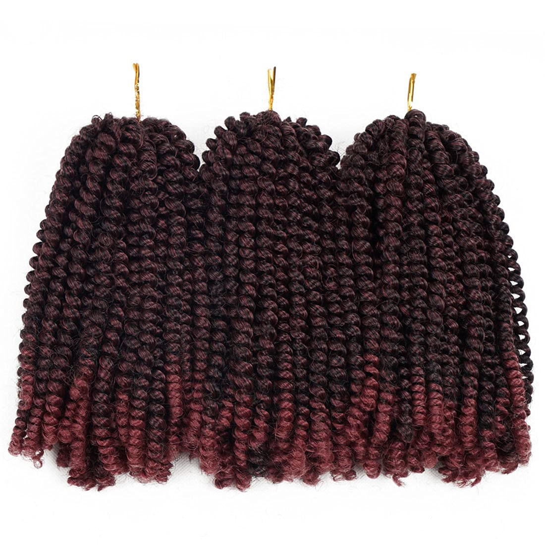 Beyond Beauty Spring Twist Crochet Hair 90strands 8 Inch Fluffy Spring Twists Braiding,Spring Twist Crochet Braids Bomb Twist Crochet Hair for Black Women(T1B BUG)