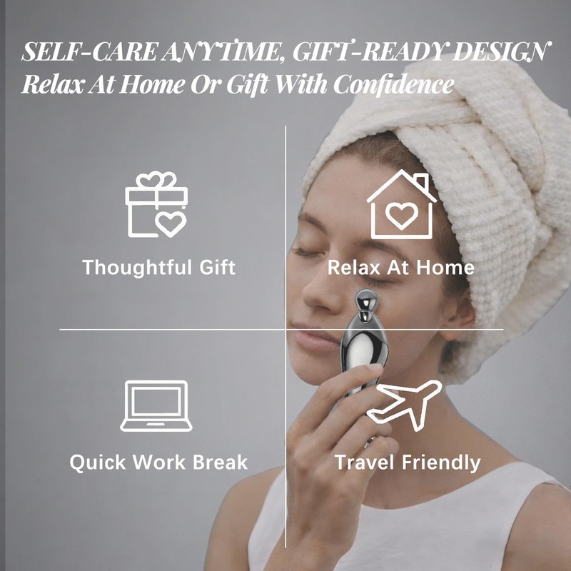 303 Stainless Steel Face Roller Set with Metal Gua Sha Facial Tool– Face Massager Tool for Lymphatic Drainage & Sculpting, Ice Face Roller & Guasha Tool for Face, Eye Roller Self Care Gifts for Women