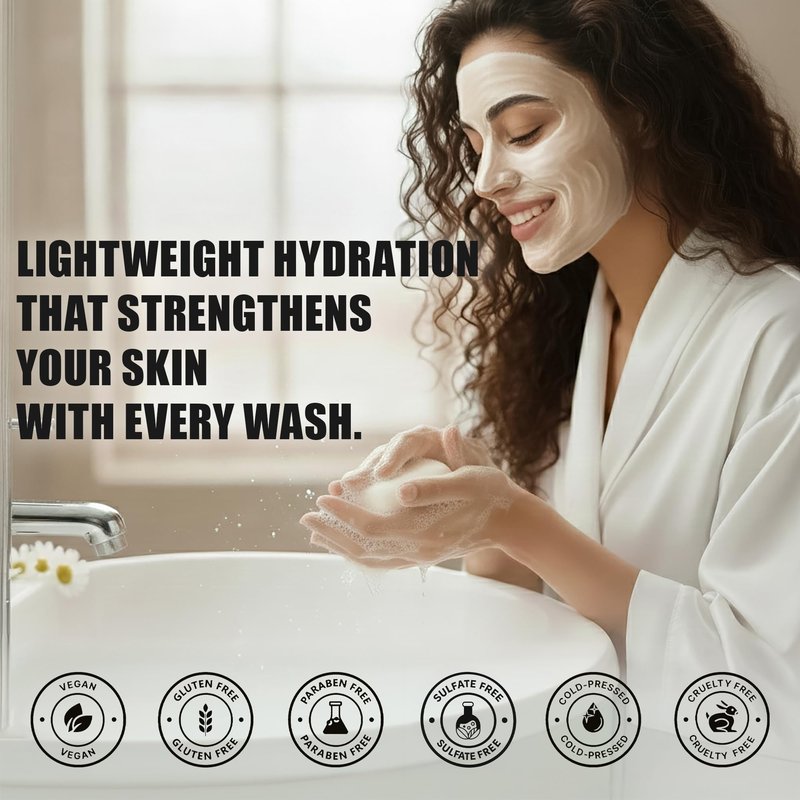 Hyaluronic Acid Serum Complex Cold Pressed Soap Bar - Deep Hydration Moisturizing Anti-Aging Face & Body Wash - Korean Formula with Ceramides, Shea Butter, Aloe Vera, Squalane & Natural Oils - 2 Pack