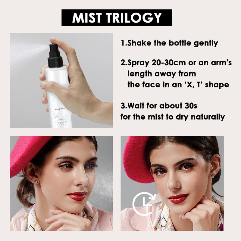 2PCS Makeup Setting Spray Set for Face, Weightless Long Lasting Waterproof Fixing Makeup Setting Face Spray, Smudge-proof, Hydrating & Refreshing Setting Spray Makeup for All Skin Type(C)