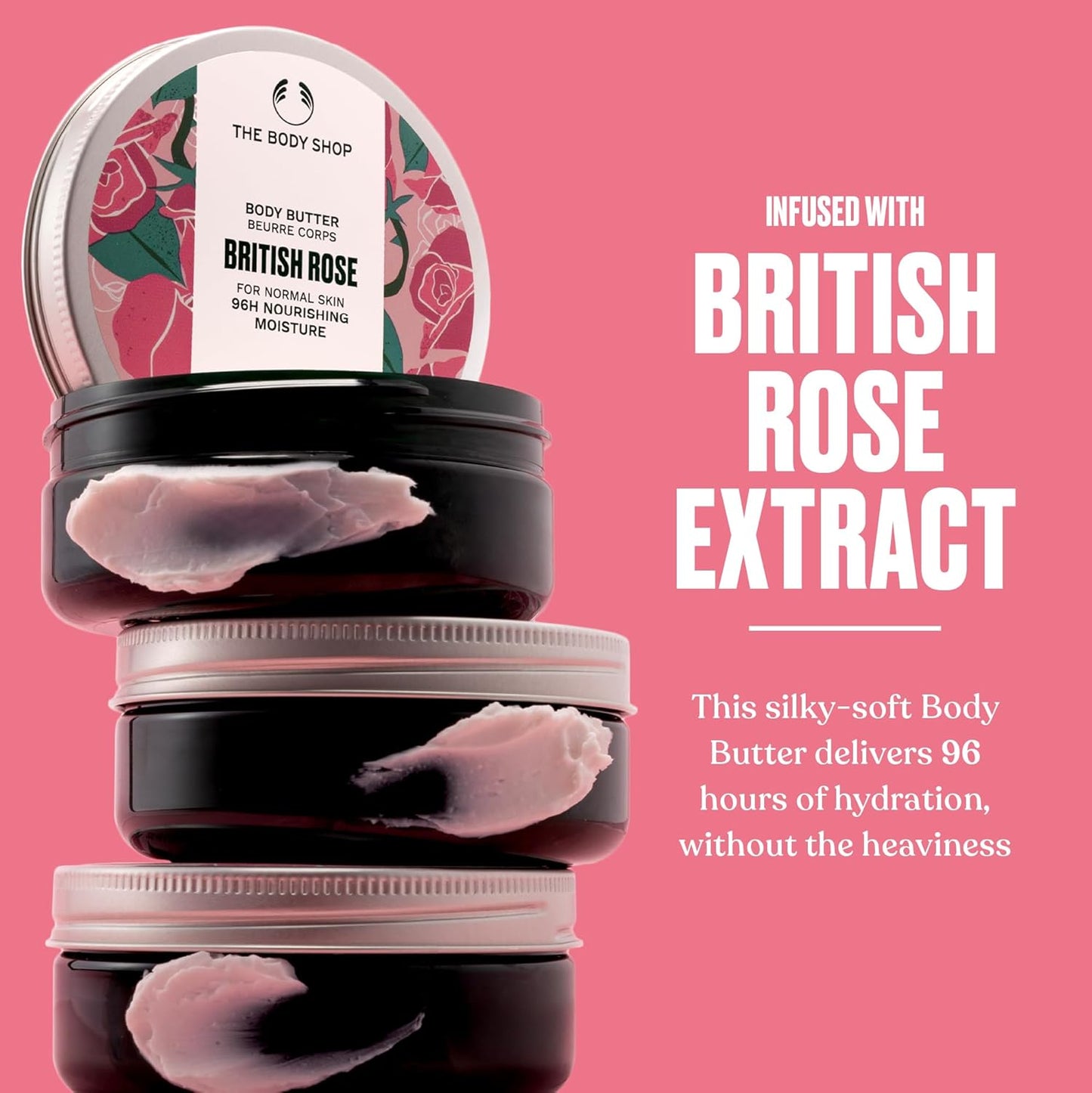 The Body Shop Pink Grapefruit Body Butter – Nourishing & Moisturizing Skincare for Normal Skin – Vegan – 6.75 oz