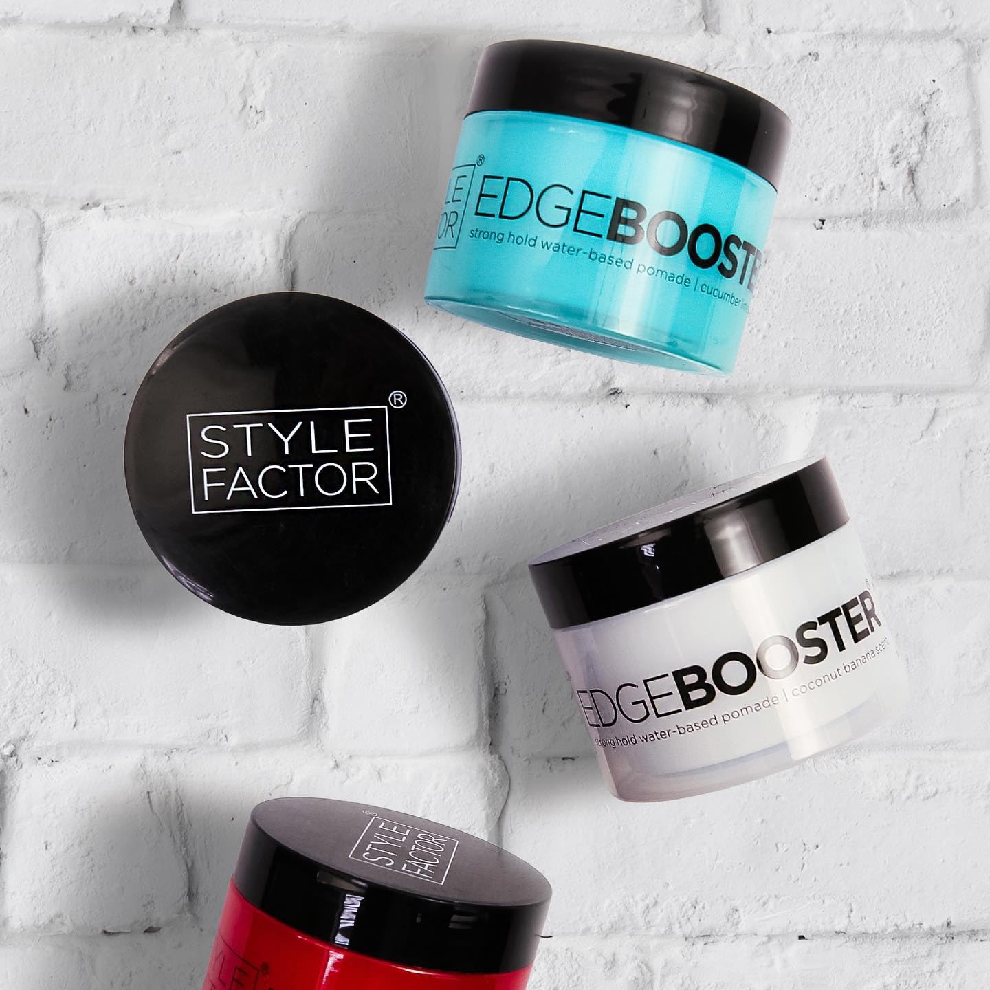 Style Factor Edge Booster Strong Hold Water-Based Pomade 3.38Oz Coconut Banana