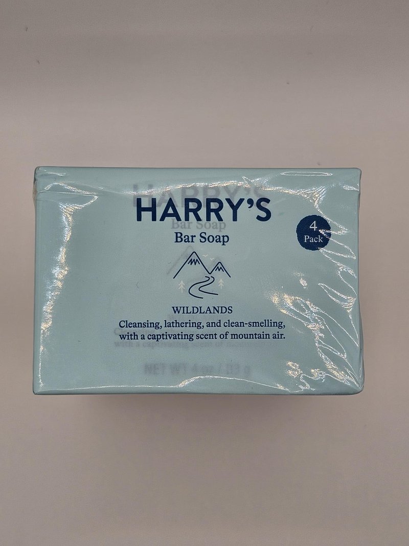 Harry's Wildlands Bar Soap, 4 Pack, 4 Oz Each, Blue