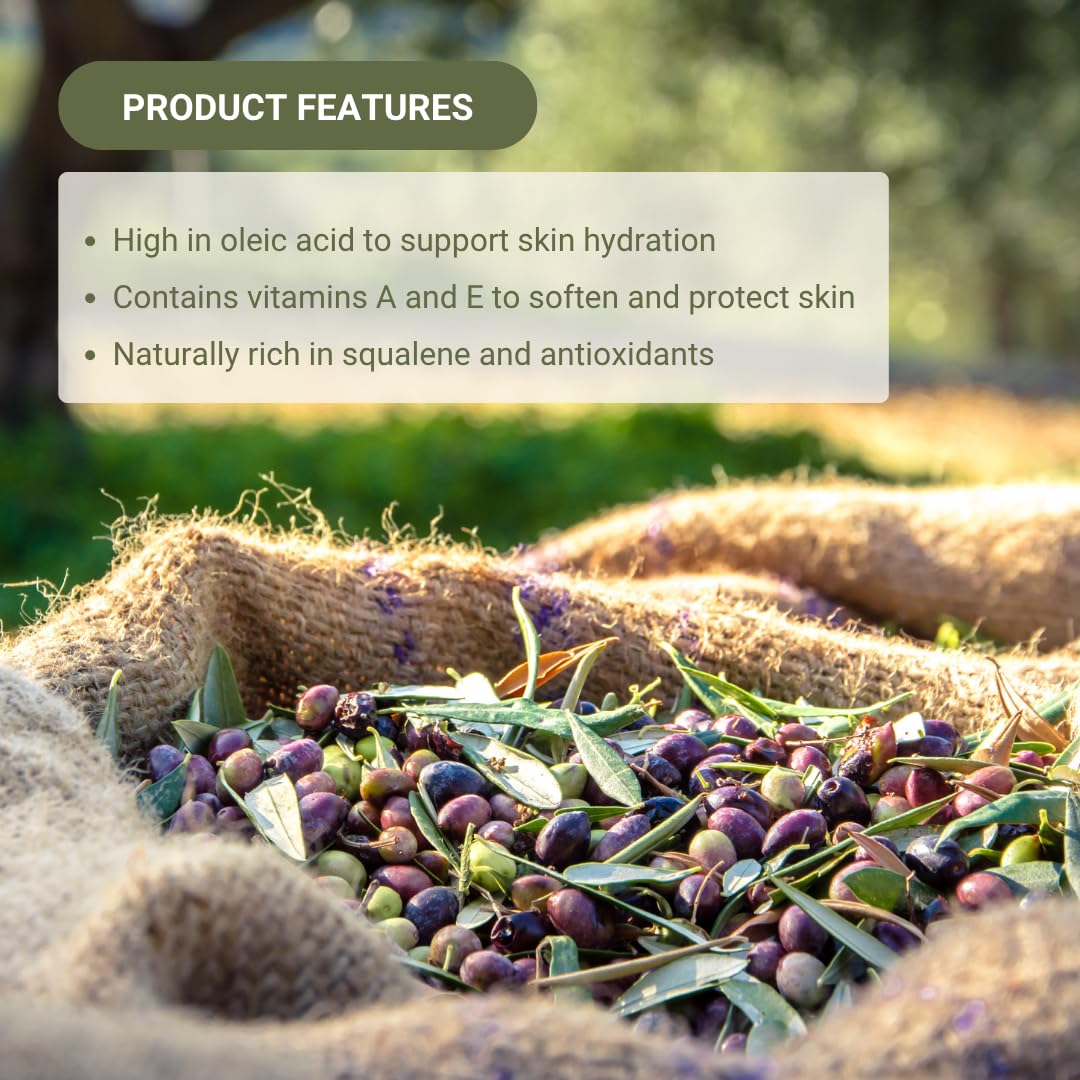 Nature Package Olive Oil for Hair - 100% Pure Cold Pressed Natural Olive Oil for Skin (Aceite de Oliva) for Essential Oils Dilution, Soap Making, Skincare, and Massage Premium Grade (16oz)