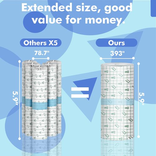 Tattoo Aftercare Waterproof Bandage (5.9 in x10.9 yd Roll) Second Skin Wound Healing Protective Skin Adhesive Bandages Transparent Dressing Bandages Tattoo Supplies