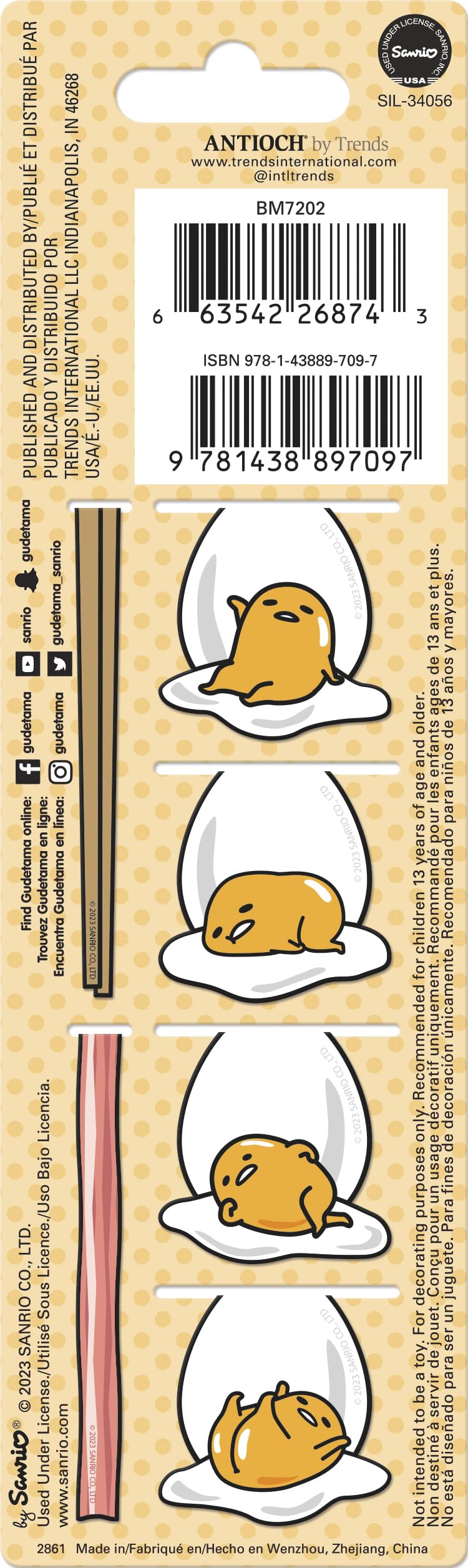 Gudetama Magnetic Page Clips (6-Pack) Stationery