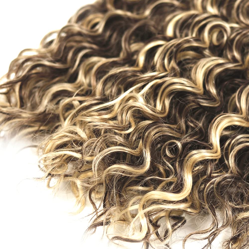 Highlight Bundles Ombre Human Hair Bundles Brown Kinky Curly Human Hair Bundles 20 22 24 inch P4/613 Human Hair Bundles Blonde Bundles Two Tone Brown Mix Blonde Bundle