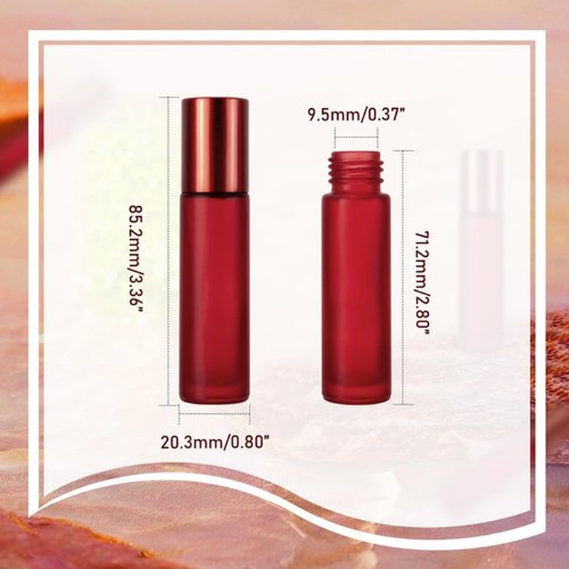 Kesell Empty Essential Oil Roller Bottles, 10 ml Glass Roll-on Bottles with Stainless Steel Roller Balls, Pack of 10