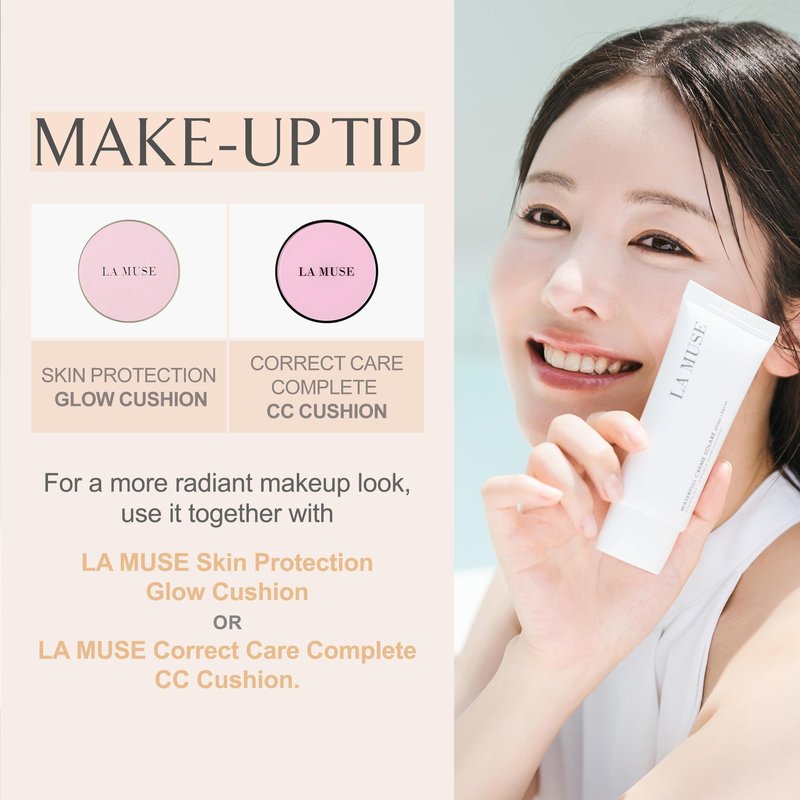 LA MUSE Waterfull Crème Solare 1.69 fl oz - Natural Tone-Up & Hydrating Glow | Non-Greasy Formula for All Skin Tones | Moisturizes, and Protects Skin with a Dewy, Radiant Finish for a Fresh Look