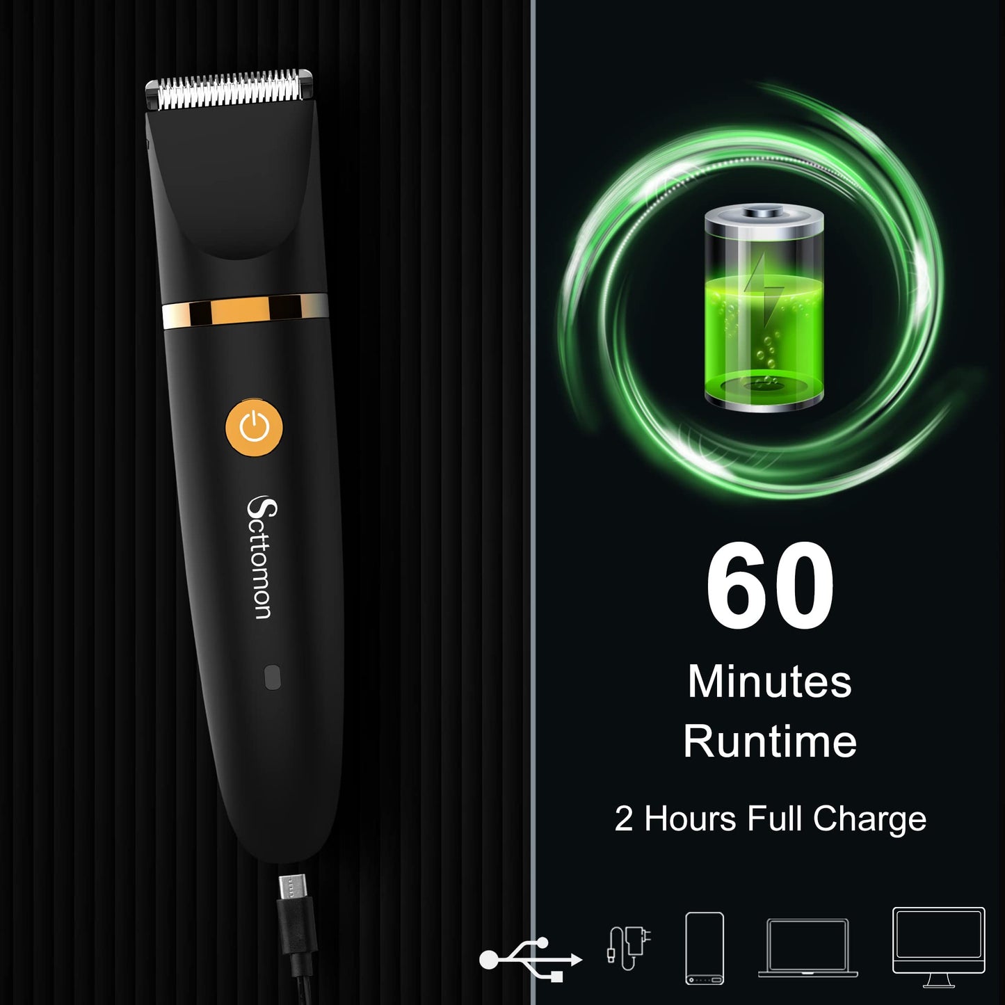 Scttomon Electric Groin Hair Trimmer Ball Trimmer for Men Body Shaver Trimmer Below-The-Waist Groomer Nose Hair Trimmer Waterproof Cordless 3 in 1