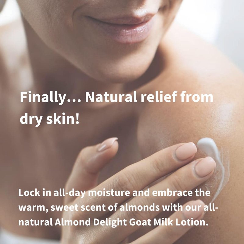 Bend Soap Company Unscented Goat Milk Lotion 3-Pack (8oz x 3) - Gentle Formula for Sensitive Skin (Almond Delight)