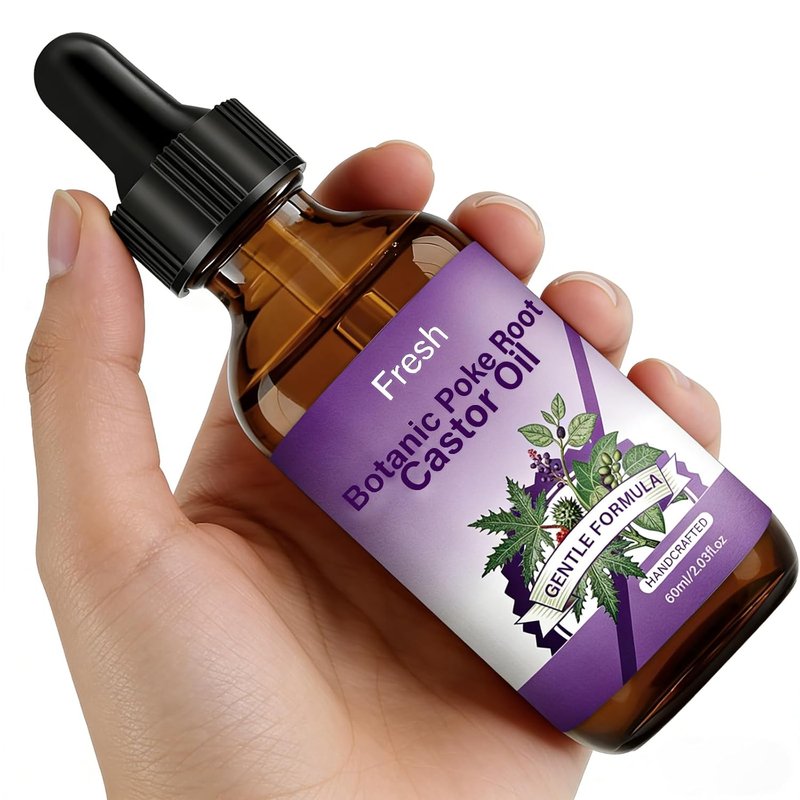 Poke Root & Castor Oil - Natural Lymphatic Support with Vitamin E | Soothing Massage Blend for Skin Wellness