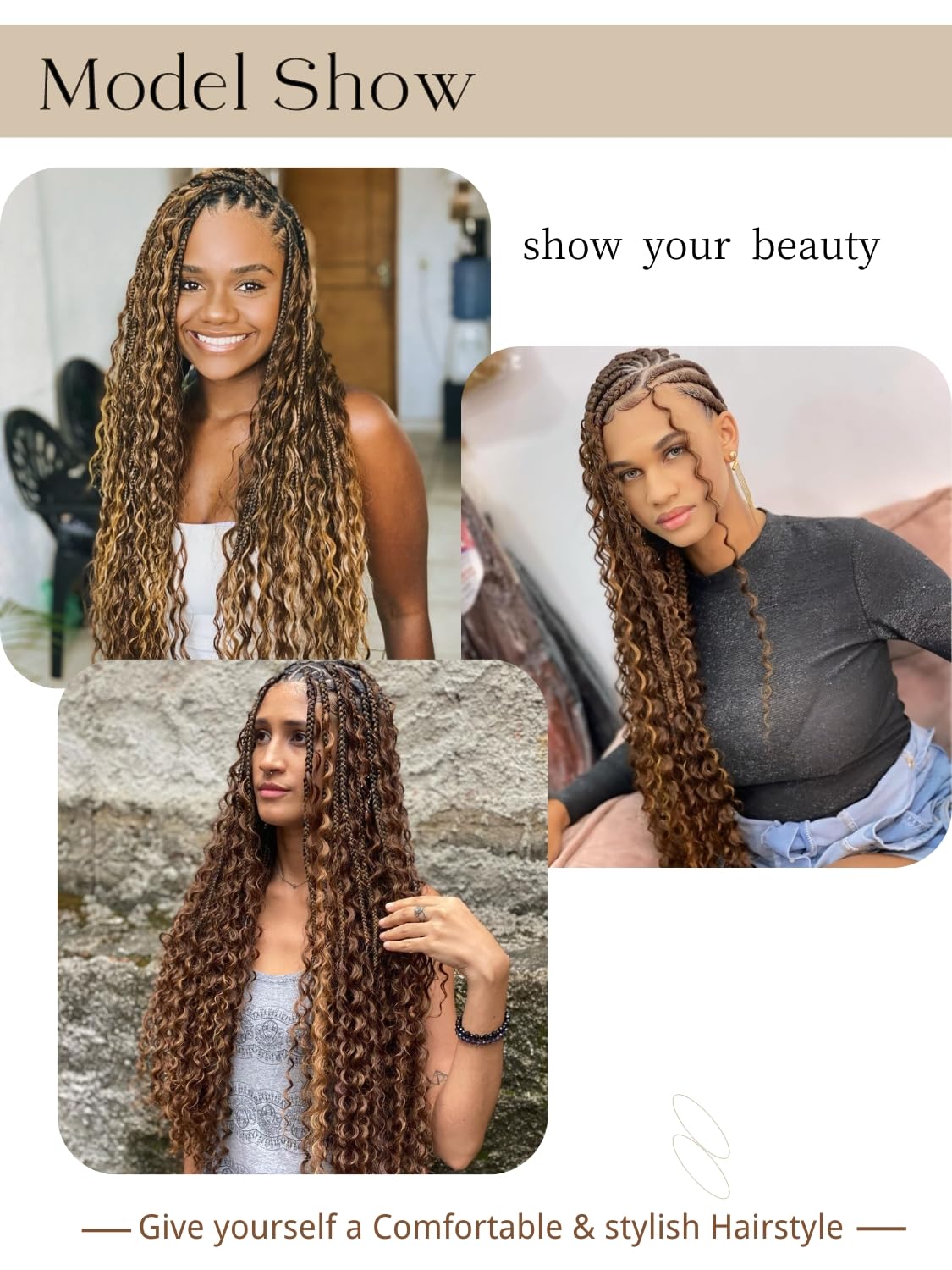 Human Braiding Hair Color #4/27 16 Inch Deep Wave Bulk Human Hair for Braiding No Weft 2Bundles/100g 12A Brazilian Virgin Curly Micro Human Hair Braiding Hair Extensions for Boho Braids