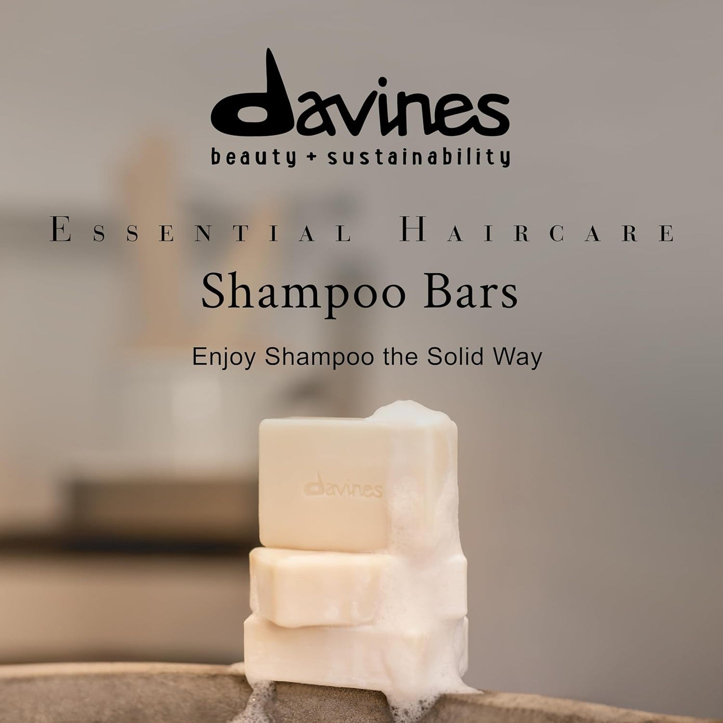 Davines Cleansing Bar, Solid Cleansing Shampoo Bar, Body Wash Bar, Packed in 100% FSC Paper Wrapper, Recyclable, and Aluminium Case Holder