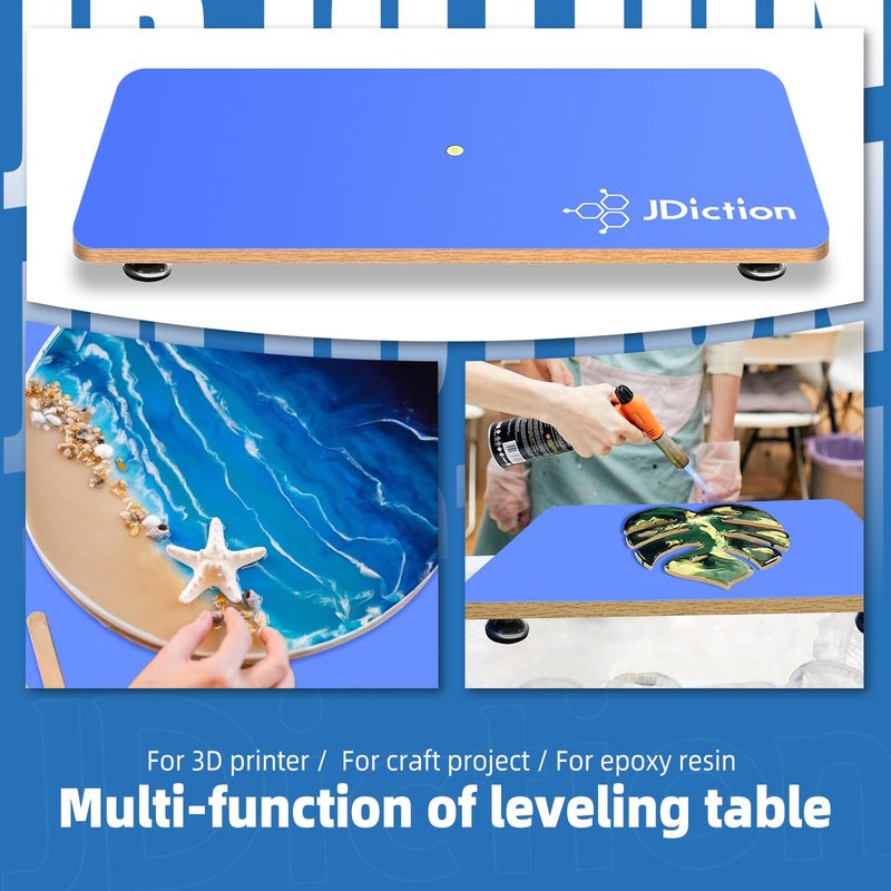 Resin Leveling Table for Epoxy - 16''x 12'' Resin Leveling Board Nonstick Surface, Adjustable Height & Angle Feet, Multipurpose No Installation Required Board for Crafting & Art