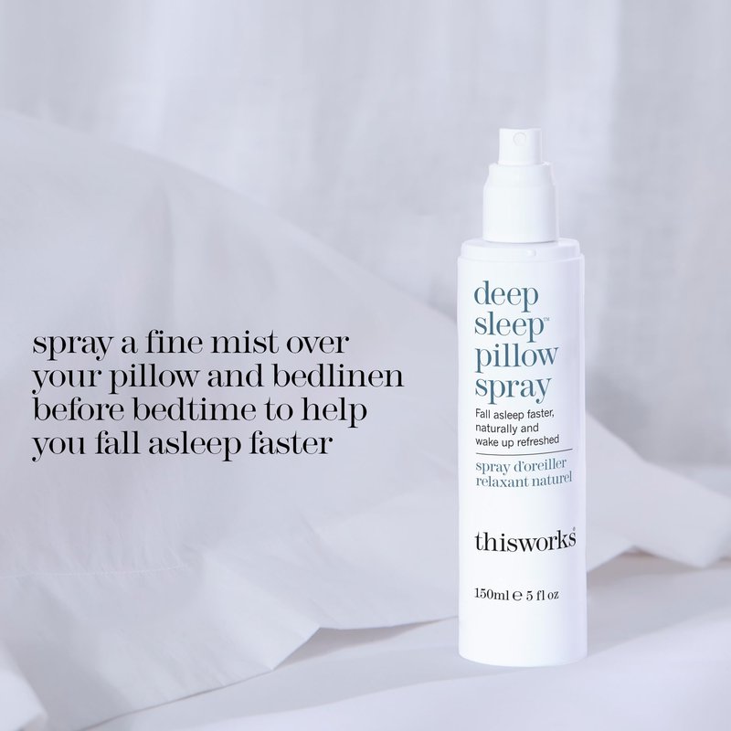 THISWORKS Deep Sleep Pillow Spray – Fast-Acting Natural Rest Formula with Essential Oils of Lavender, Vetivert & Camomile – 150 ml (5 fl oz)