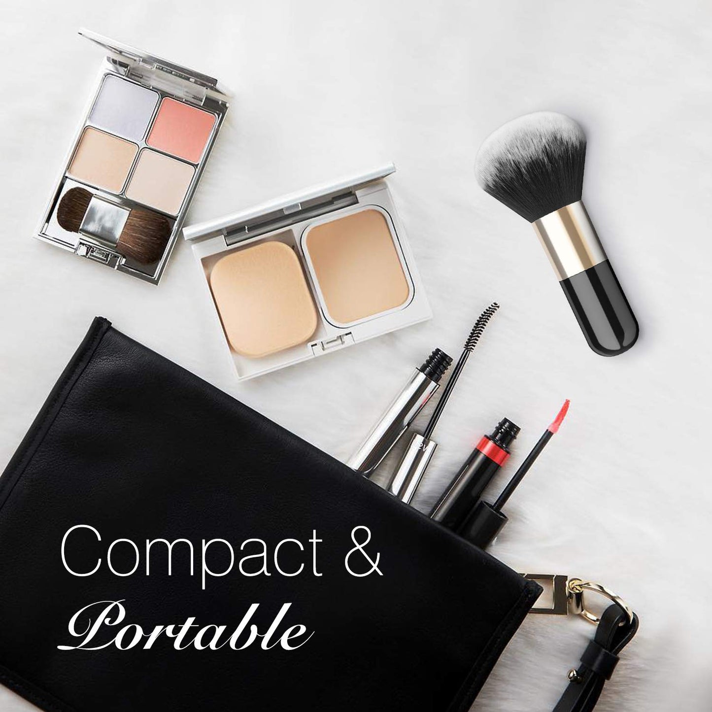 Luxspire Powder Makeup Brush, Black & Gold